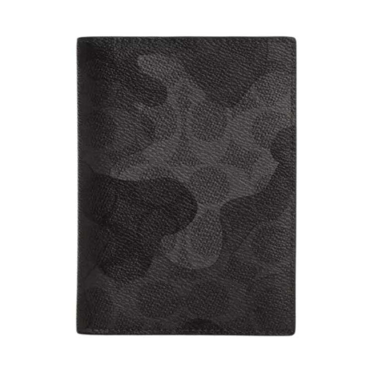 COACH COACH Coated Canvas Card Holder Regular Men's Black Gray
