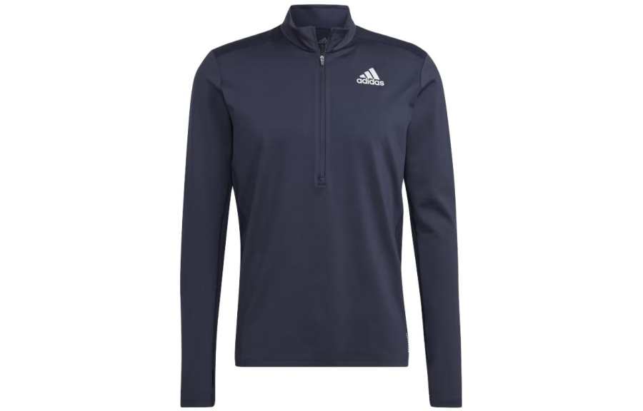 Adidas Adidas Own THE Run 1/2 Zip Long Sleeve Tee T Shirt Men's Dark Blue