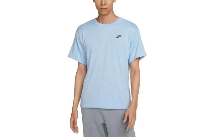 Nike Nike T Shirts Men's Blue Crew Neck Moderate Straight Fit