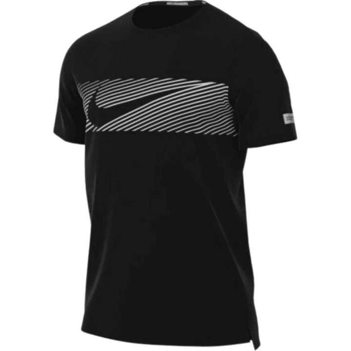 Nike Nike Dri FIT UV Short Sleeve Running Top T Shirt Men's Black