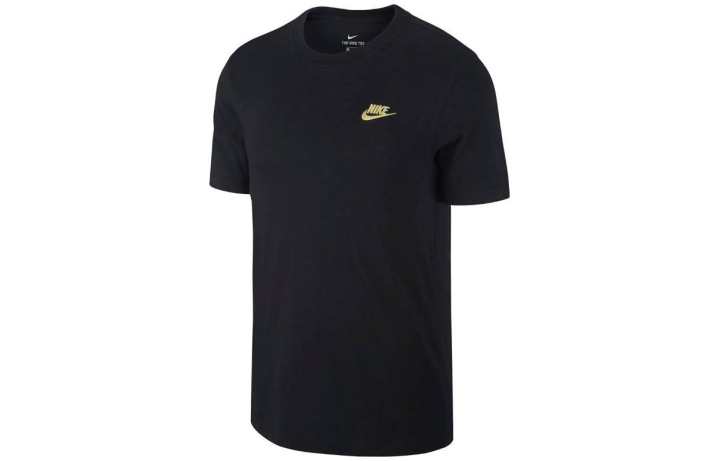 Nike Nike T Shirts Men's Black Crew Neck Moderate Straight Fit