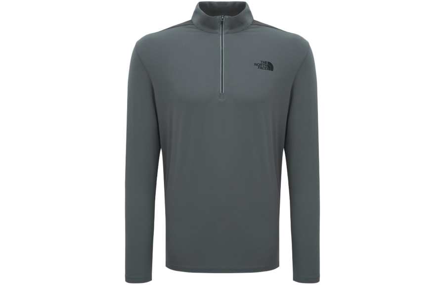 THE NORTH FACE Ice Day L/S Zip Tee T Shirt Men's Gray