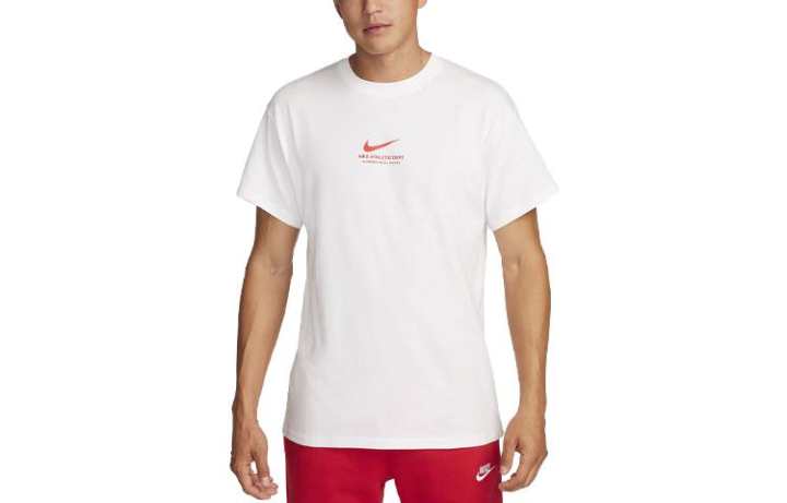 Nike Nike T Shirts Men's White Crew Neck Moderate Straight Fit