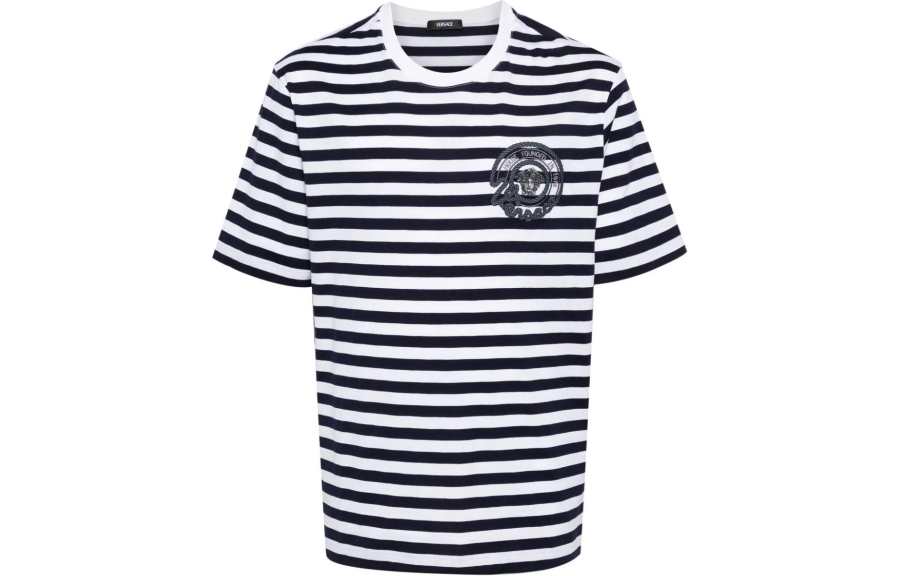 VERSACE VERSACE Striped Crewneck T Shirt
