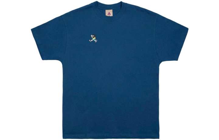 Nike Nike T Shirts Men's Blue Crew Neck Moderate Straight Fit