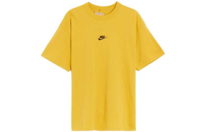 Nike Nike T Shirts Men's Yellow Crew Neck Moderate Straight Fit