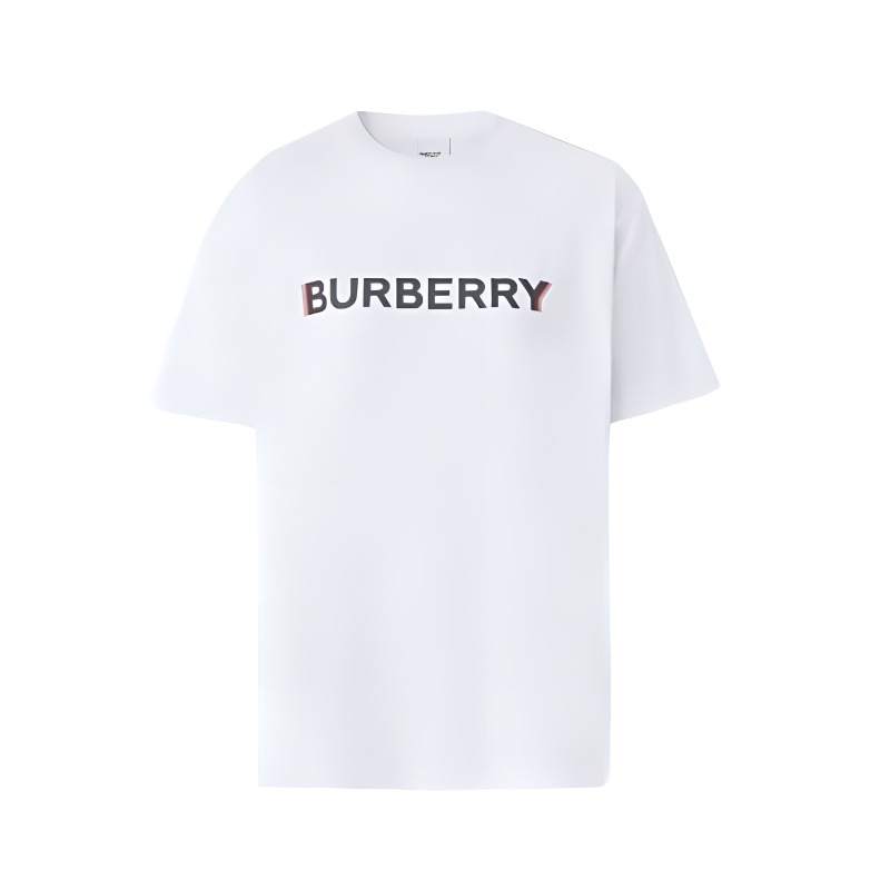 Burberry T Shirts Men's White Crew Neck Moderate