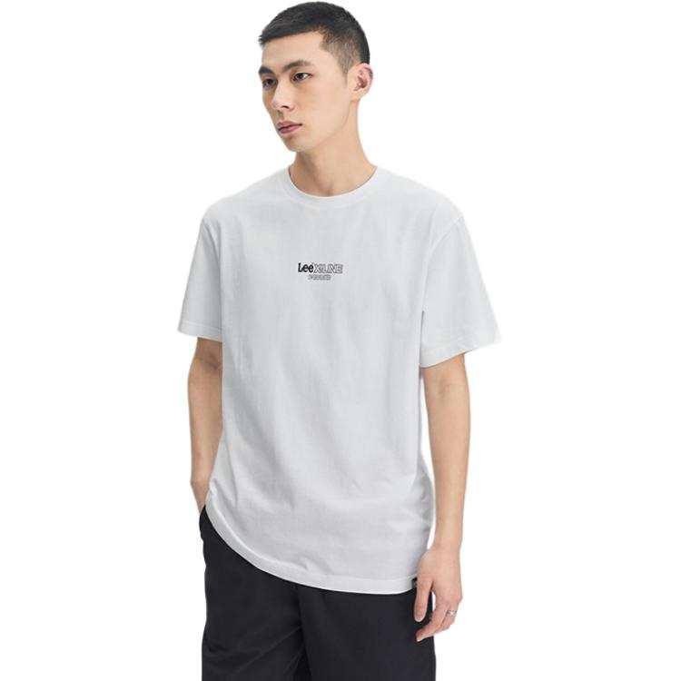 Lee T Shirts Men's White Crew Neck Moderate Straight Fit