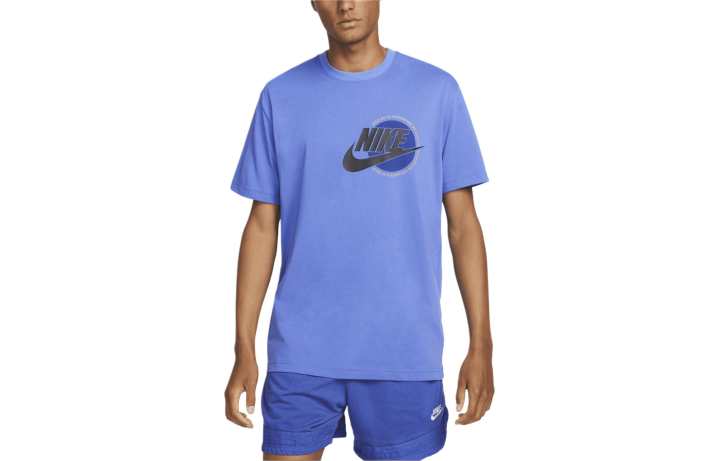 Nike Nike T Shirts Men's Blue Crew Neck Moderate Straight Fit