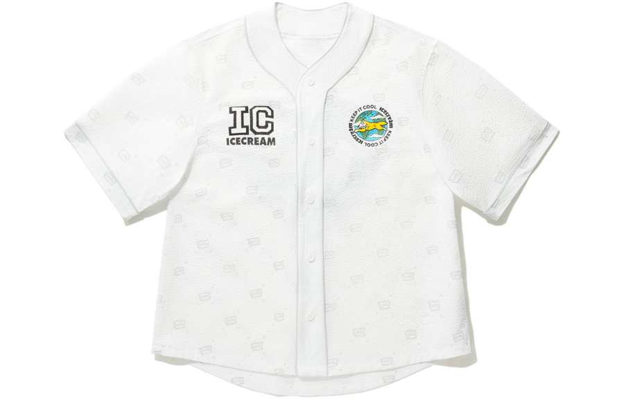 Li-Ning Li Ning x ICECREAM T Shirt Men's Standard White Antarctic Gray