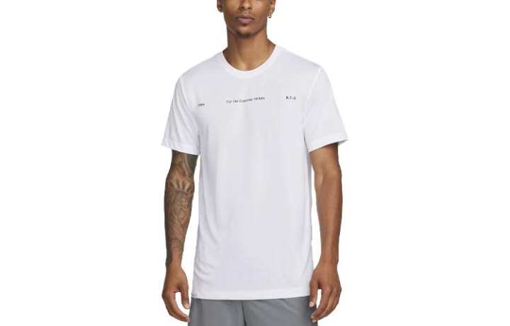 Nike Nike T Shirts Men's White Crew Neck Moderate Straight Fit