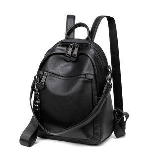 VANDEE Leather Backpack Shoulder Bag Regular Women's Black