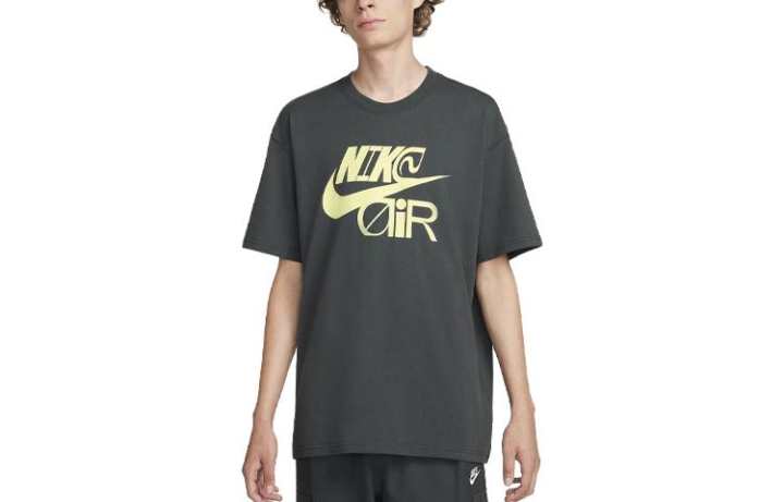 Nike Nike T Shirts Men's Anthracite Crew Neck Moderate Straight Fit