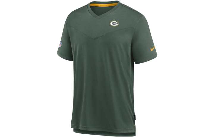 Nike Nike X NFL T Shirts Men's Green V Neck Moderate Straight Fit