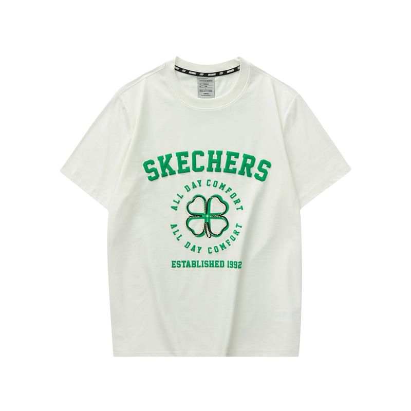 Skechers Colorful T Shirt Men's Marshmallow White