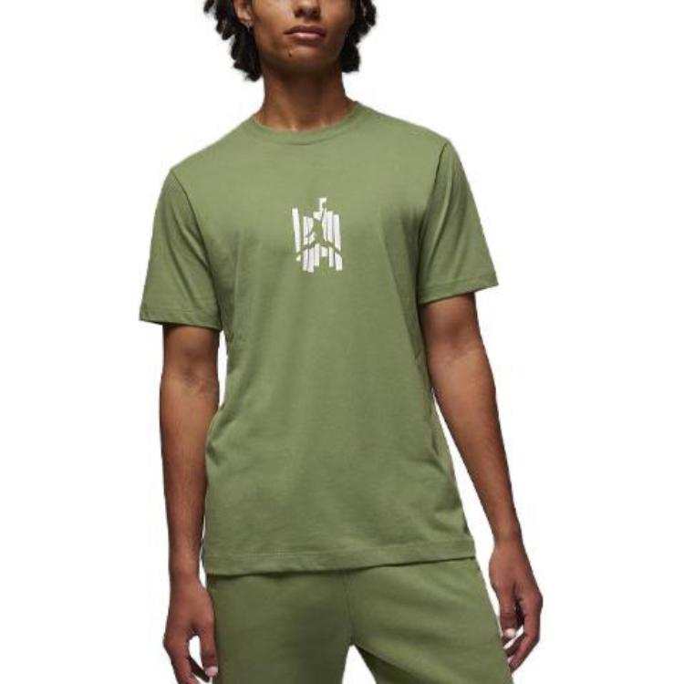 Jordan Jordan T Shirts Men's Light Green Crew Neck Moderate Straight Fit