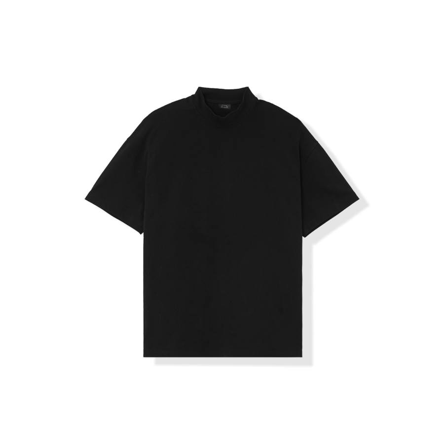 WILD LEADER SS24 Solid Color Versatile Half Turtleneck Short Sleeved T Shirt T Shirt Unisex