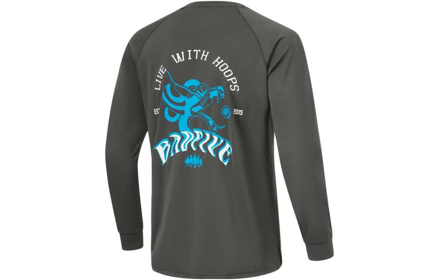 Li-Ning Li Ning BADFIVE Long Sleeved T Shirt Men's Obsidian Gray