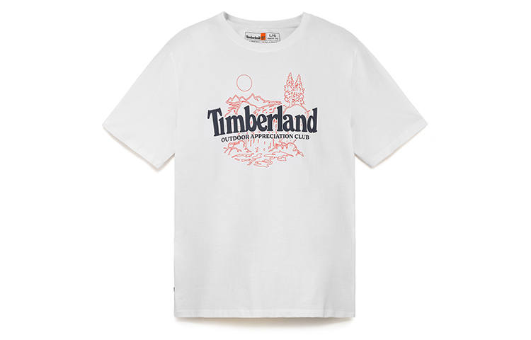 Timberland T Shirts Men's White Crew Neck Moderate Straight Fit