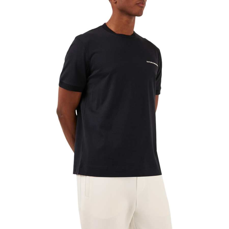 EMPORIO ARMANI Logo-embroidered Cotton T-shirt