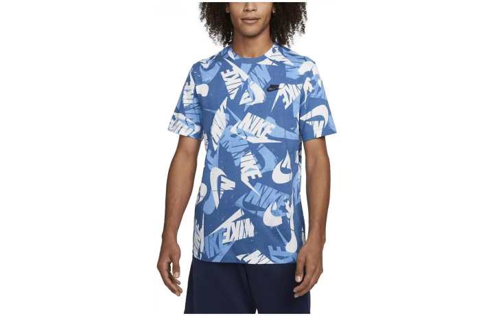 Nike Nike T Shirts Men's Blue Crew Neck Moderate Straight Fit