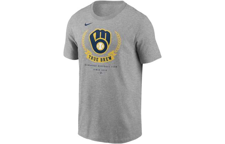 Nike Nike Milwaukee Brewers Cooperstown 2-Hit Large Logo Men's Nike Mlb T-Shirt