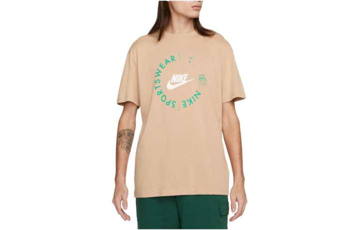 Nike Nike T Shirts Men's Khaki Crew Neck Moderate Straight Fit