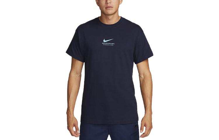Nike Nike T Shirts Men's Marine Blue Crew Neck Moderate Straight Fit