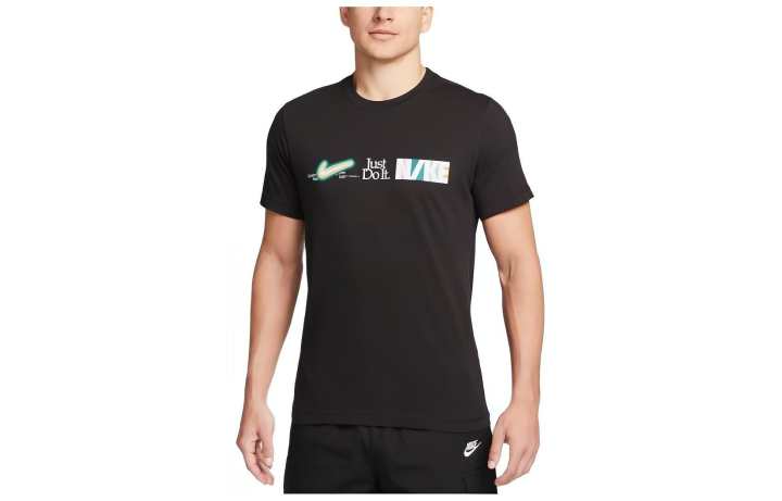 Nike Nike T Shirts Men's Black Crew Neck Moderate Straight Fit