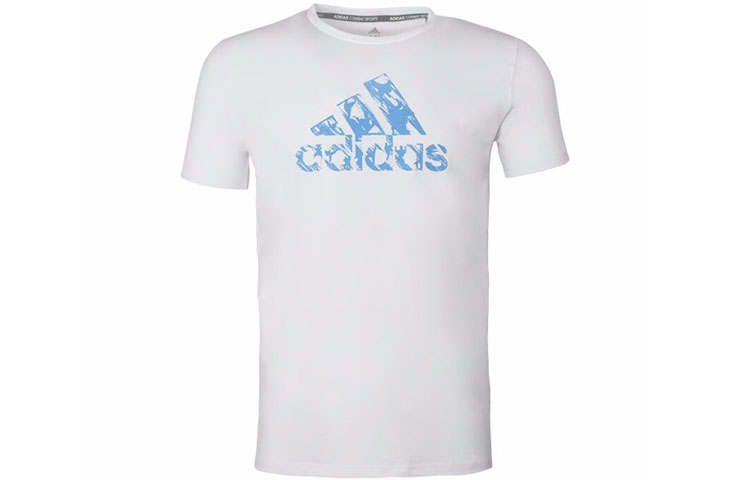 Adidas Adidas T Shirts Men's White Crew Neck Moderate Straight Fit