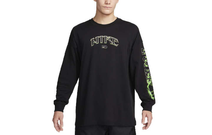Nike Nike T Shirts Men's Black Crew Neck Moderate Straight Fit