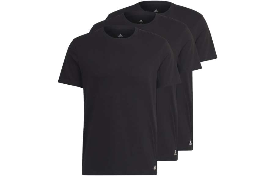 Adidas Adidas ACTIVE FLEX COTTON CREWNECK SHIRT UNDERWEAR T Shirt Men's 3 Pack Black