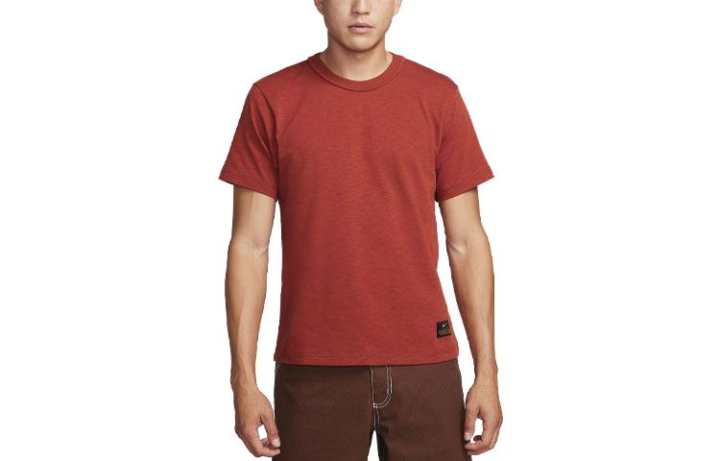 Nike Nike T Shirts Men's Brown Crew Neck Moderate Straight Fit