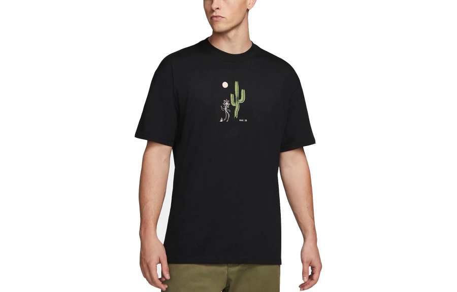 Nike Nike T Shirts Men's Black Crew Neck Moderate Straight Fit