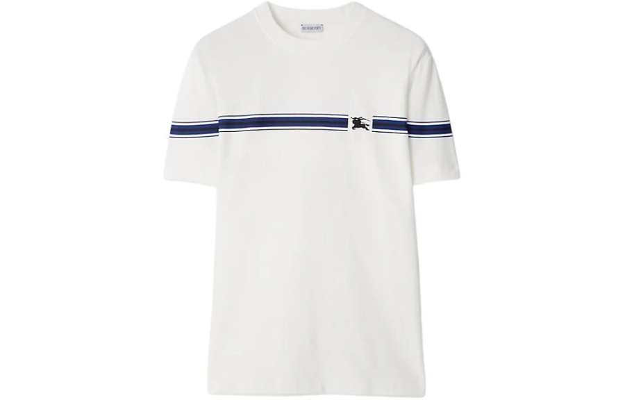 Burberry Striped detail Cotton T shirt