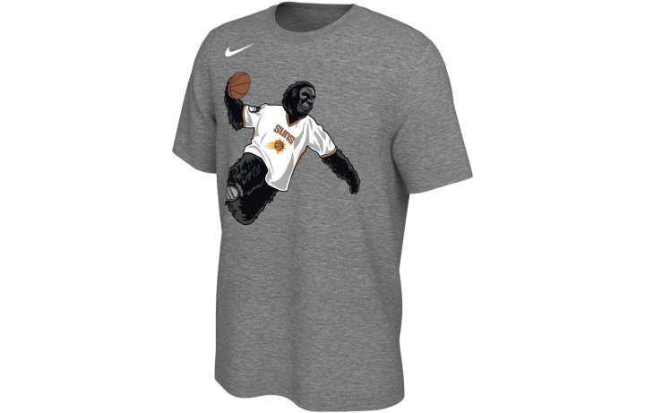Nike Nike T Shirts Men's Gray Crew Neck Moderate Straight Fit