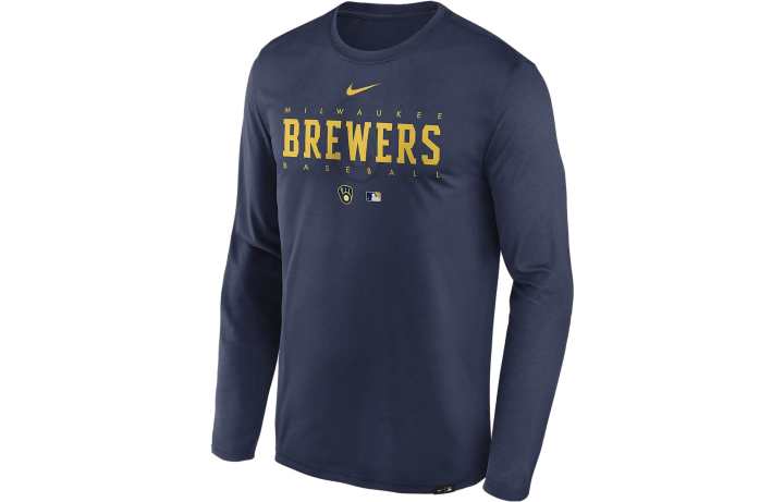 Nike Nike Milwaukee Brewers Authentic Collection Team Issue Men's Nike Dri-FIT Mlb Long-Sleeve T-Shirt
