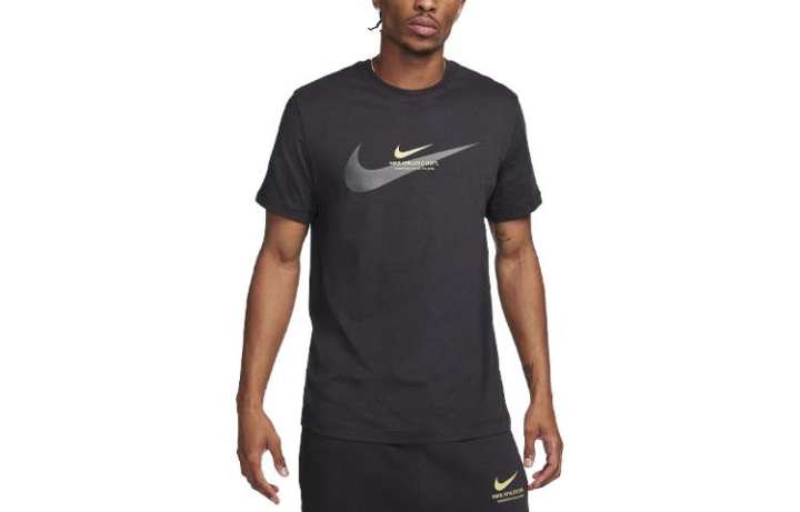 Nike Nike T Shirts Men's Black Crew Neck Moderate Straight Fit