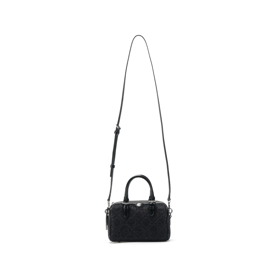 TORY BURCH T Monogram Cotton Shoulder Bag, Crossbody Bag, Handbag Women's Black