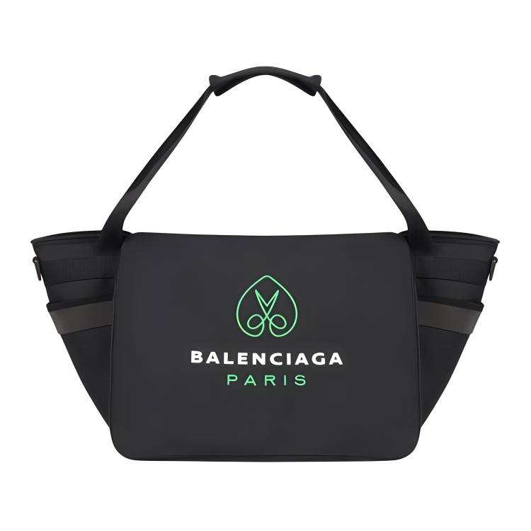Balenciaga Recycled Nylon Shoulder Strap Tote, Portable Crossbody Bag, Shoulder Bag Men's Black