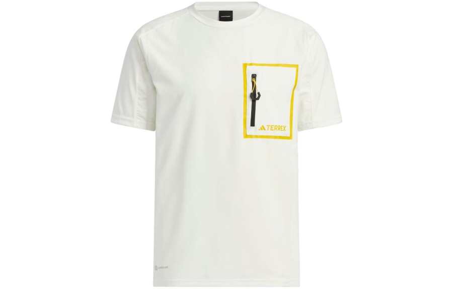 Adidas Adidas T Shirts Men's White Crew Neck Moderate Straight Fit