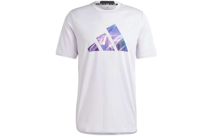 Adidas Adidas T Shirts Men's White Crew Neck Moderate Straight Fit