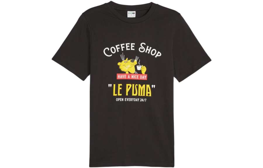 PUMA LE PUMA Graphic Tee T Shirt Men's Black