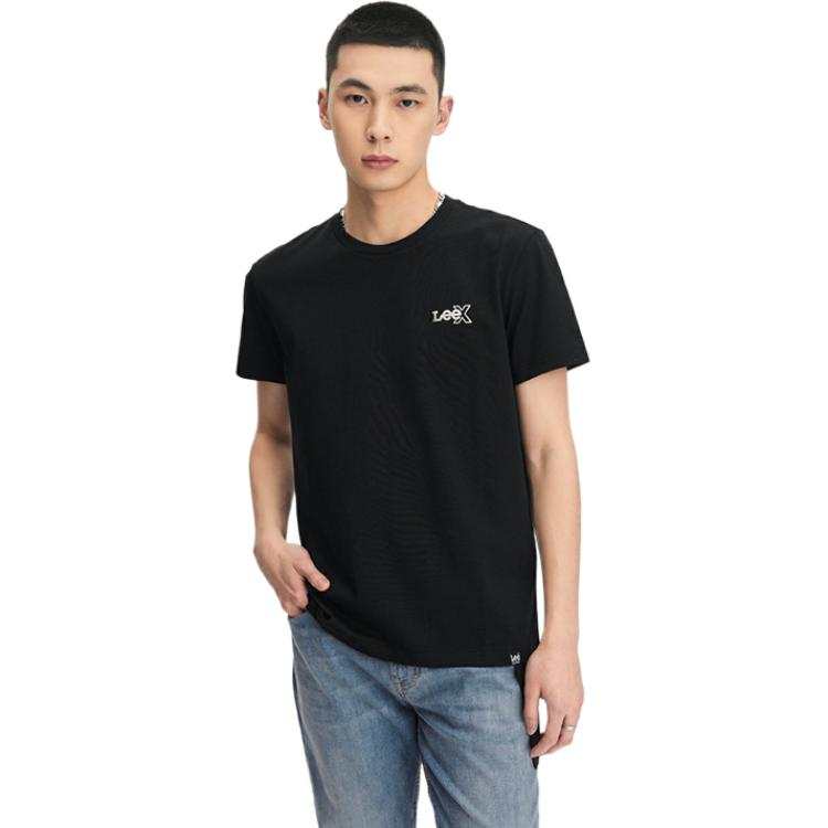 Lee T Shirts Men's Black Crew Neck Moderate Straight Fit