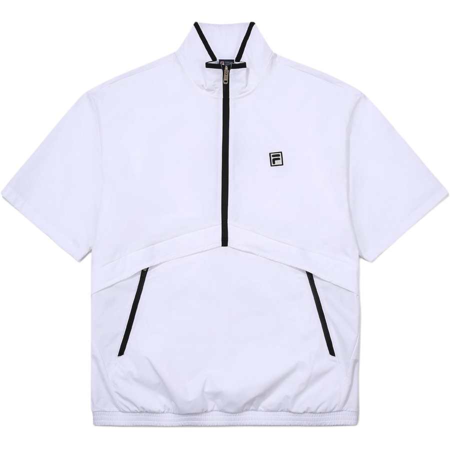 FILA T Shirts Unisex White Stand Collar Moderate Straight Fit