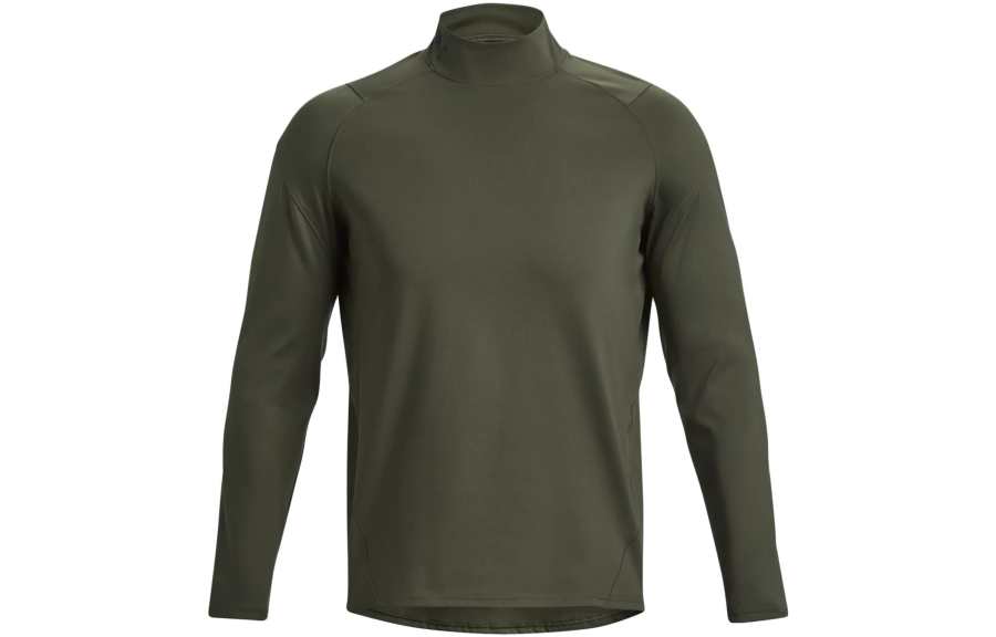 Under Armour RUSH T Shirts Men's Green Turtleneck Moderate Straight Fit