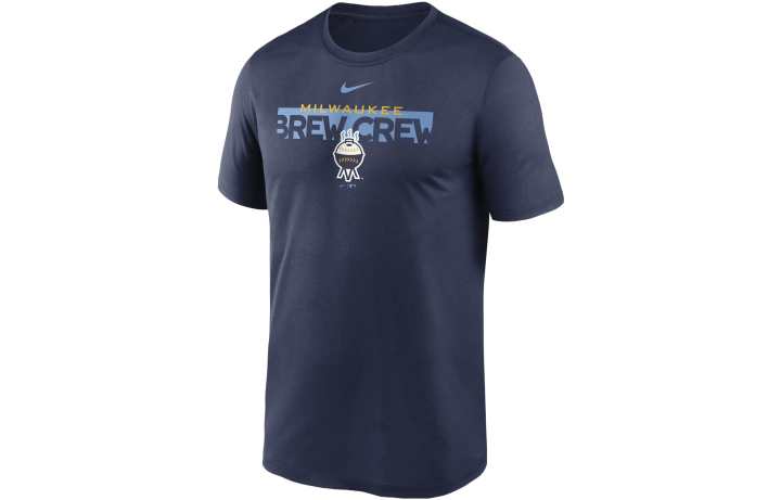 Nike Nike X MLB T Shirts Men's Blue Crew Neck Moderate Straight Fit