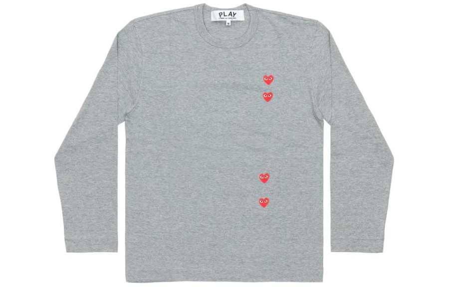 CDG Play SS24 T Shirt Unisex Gray