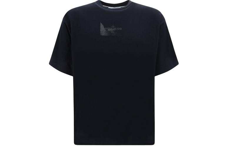 STONE ISLAND Logo print Cotton T shirt