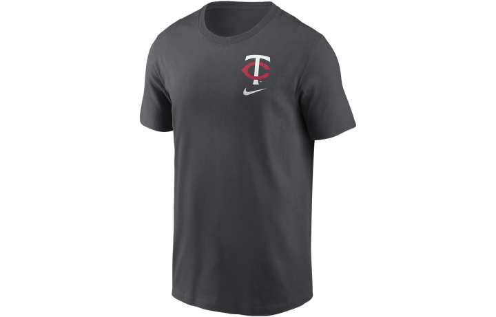 Nike Nike Minnesota Twins Logo Sketch Bar T Shirt Men's Charcoal Gray